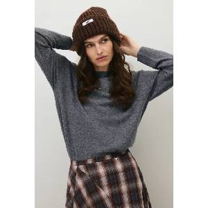 BIZUU шапка beanie дамска от вълнена материя BALBI (BALBI.BRAZOWY)