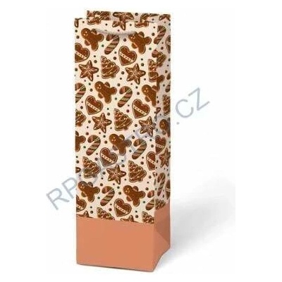 Papírová taška vánoční T12 na lahev V30 12 x 36 x 10 cm (5252801.2)