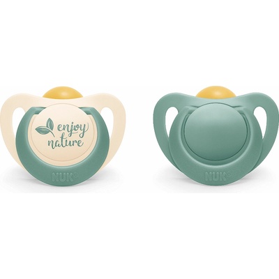 Nuk Каучукови залъгалки NUK for Nature - Зелени, 18-36 месеца, 2 броя (10737876-Зелен)
