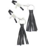 Lovetoy Щипки за зърна с кожени ресни "ribbon nipple clamps