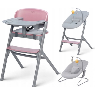 Kinderkraft Set jídelní židlička Livy + Calmee lehátko Aster Pink