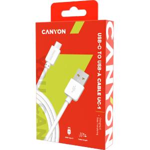 CANYON Кабел CANYON CNE-USBC1W USB-USB C Type 1M (5291485002367)