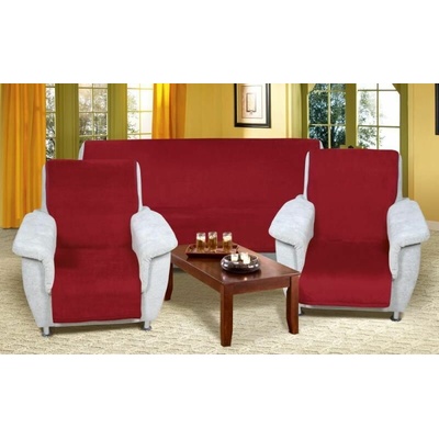 Souprava Korall micro 3+1+1 Bordová BX2419 - 1ks 150x200, 2ks 65x150 cm