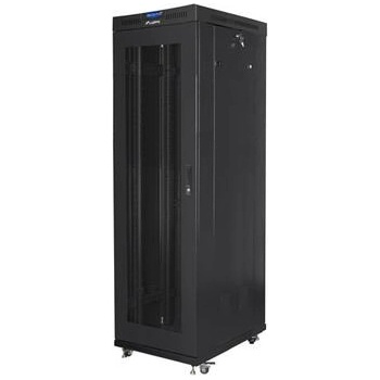 Lanberg Комуникационен шкаф, Lanberg rack cabinet 19" free-standing 42U/600x1000 (flat pack) with mesh door lcd black v2 (FF01-6042-23BL)