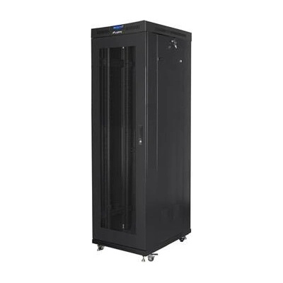 Lanberg Комуникационен шкаф, Lanberg rack cabinet 19" free-standing 42U/600x1000 (flat pack) with mesh door lcd black v2 (FF01-6042-23BL)