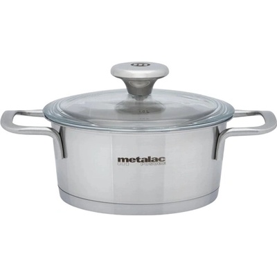 METALAC Santino, Nerezový hrniec so sklenenou pokrievkou 20 cm 2.6 l