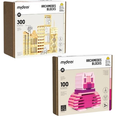 Mideer ARCHIMEDES BLOCKS + růžové barvy 400 ks