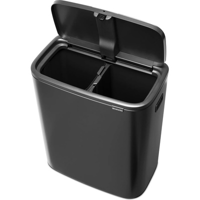 Brabantia Тъмносиво стоманено кошче за боклук за рециклиране, отваряне с докосване 60 l Bo Touch Bin - Brabantia (233609)