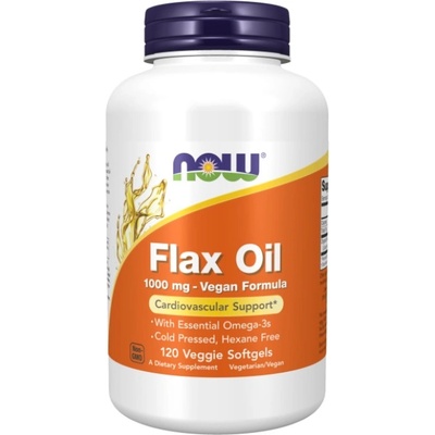 NOW Flax Oil 1000 mg | Vegan Formula [120 Гел капсули]