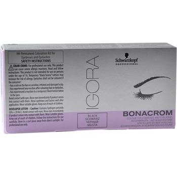 Schwarzkopf Professional Igora Bonacrom barva na obočí a řasy s aktivátorem pro profesionální použití Black 10 ml