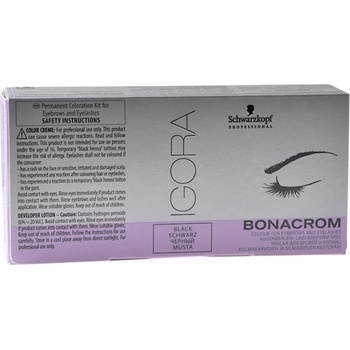 Schwarzkopf Professional Igora Bonacrom barva na obočí a řasy s aktivátorem pro profesionální použití Black 10 ml