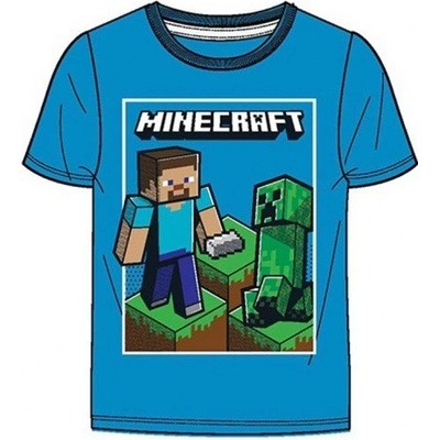 MOJANG official product Chlapecké bavlněné tričko s krátkým rukávem Minecraft Creeper a Steve 100% bavlna – Zboží Dáma