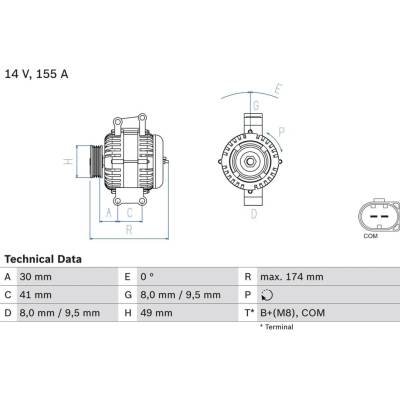 Alternátor BOSCH 0 986 048 350 (0986048350)