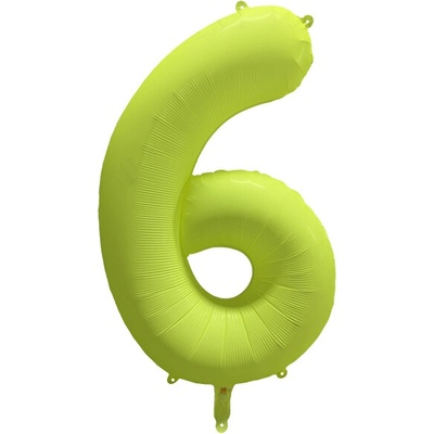 Amscan Fóliový balón narozeninové číslo 6 Neon žlutá 86 cm