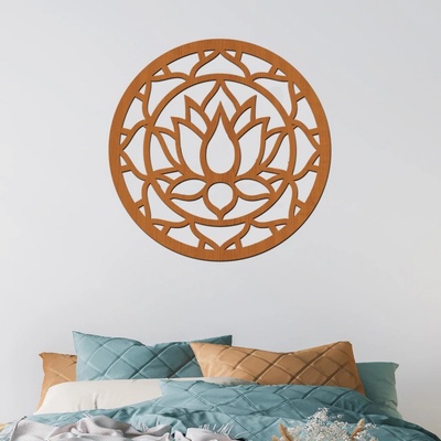 dřevo života Dřevěný obraz LOTUS MANDALA Zvolte barvu dekoru: Třešeň, Rozměry (cm): 60x60