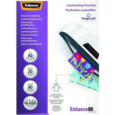 Fellowes Ламиниращо фолио FELLOWES A/5 80 микрона гланц 25/cm 5396003 (5396003)