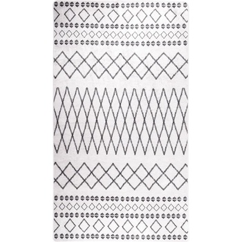 Image 1 of vidaXL Килим, миещ се, 190x300 см, черно и бяло, противоплъзгащ (337974)