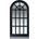 Casa Chic Savile Огледало с френски прозорец Дървена рамка 86 x 46 см (MIR-WIN-46X86-BLK) (MIR-WIN-46X86-BLK)