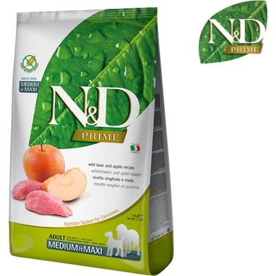 N&D Prime Dog Adult Medium & Maxi Grain Free Boar & Apple 12 kg