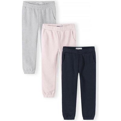 Minoti Tepláky dívčí s elastickým pasem a stahovací šňůrkou 3pack 30FLEECE155