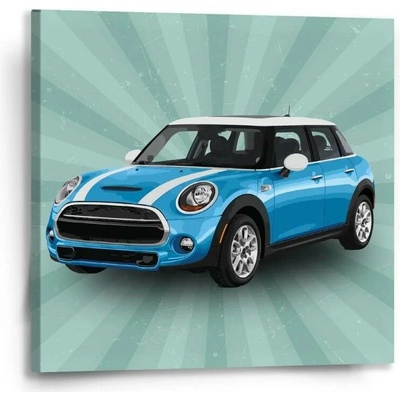 Sablio Obraz Mini sedan Zelené pozadí - 50x50 cm