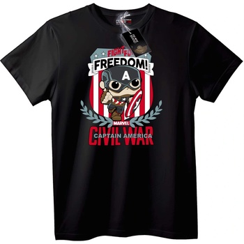 NOONEBRAND Тениска Captain America Civil War - 6XL, Black