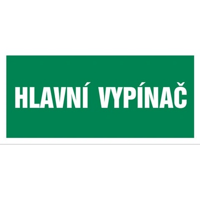 Značka Hlavní vypínač, samolepicí fólie, 100 × 210 mm BZ FT924