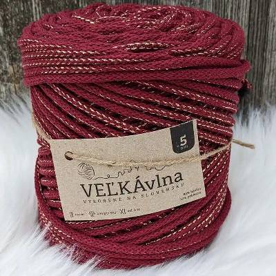 Velká vlna Špagát 5mm Vánoční pivoňka s lurexem