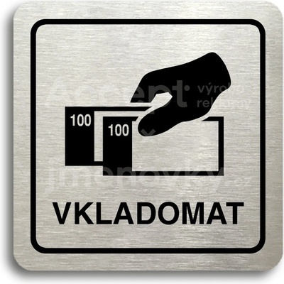 ACCEPT Piktogram vkladomat - stříbrná tabulka - černý tisk