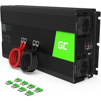 GREEN CELL Инвертор green cell, 24/220v, dc/ac, 1500w/3000w, Модифицирана синусоида (gc-invert-24v-1500w-inv24)