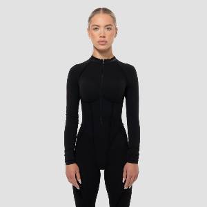 GymBeam Women‘s Cosmo Zip-Up Jumpsuit Black XS