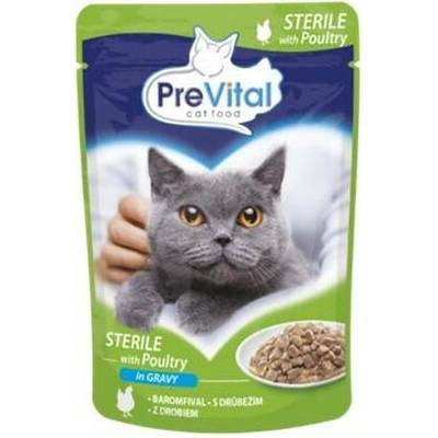 PREVITAL Krmivo pre mačky v kapsičke pre kastrované mačky , PREVITAL v hydinovej omáčke 100 g