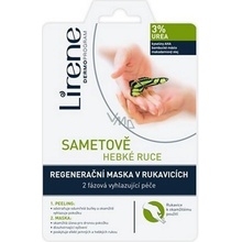 Lirene Sametově hebké ruce 3% urea 2 fázová peeling a regenerační maska v rukavicích