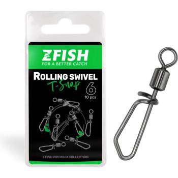 Zfish Obratlík Rolling Swivel with T-Snap Veľkosť 16 10ks 10kg