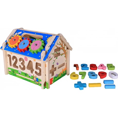 EmonaMall Дървена занимателна къщичка с цифри и часовник EmonaMall - Код W3503 (W3503-200075818-6952000758181)