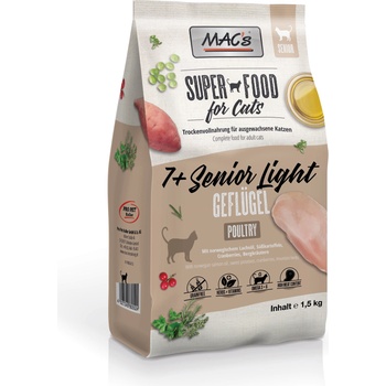 MAC's Mac’s 7+ Senior Chicken/ Light - Супер премиум суха храна за котки над 7 годишна възраст, без зърно , с пилешко месо, червена боровинка и картофи 7 кг