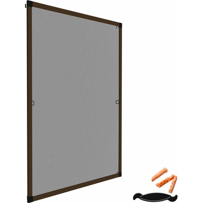 tectake 401209 síť proti hmyzu okenní 100 x 120 cm,hnědá