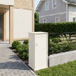 vidaXL Пощенска кутия Бяло 50 x 52 x 100 cm Стомана (8012580)