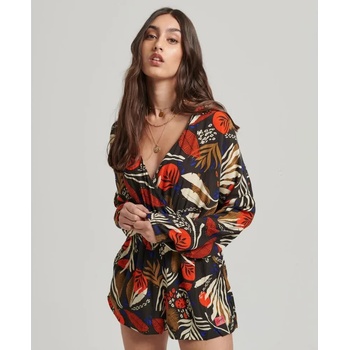 SUPERDRY Vintage Beach long sleeve romper - Black (I See You Print)