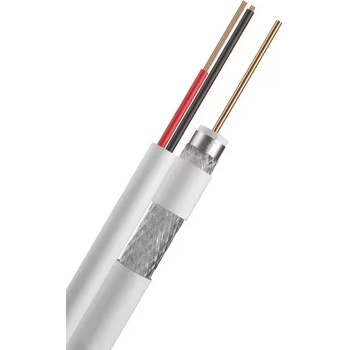 Екском Коаксиален кабел RG59CU + 2x0, 75mm Бял - 200м (Коаксиален кабел RG59CU + 2x0.75mm)