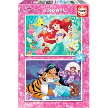 Image 1 of Educa - Puzzle 2x48 Ariel and Jasmin - 40 - 99 piese