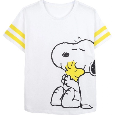 CurePink: tričko Snoopy: Obejmout bílá bavlna – Sleviste.cz