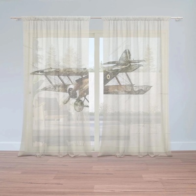 Sablio Záclony Historický dvojplošník Vintage: 2ks 150x250cm