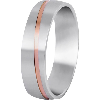 Beneto Exclusive Pánský bicolor prsten z oceli SPP07