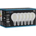 Mexen Vintis 6x LED Филамент крушки E14, G45, 2W, Неутрална - 4000K, 240 lm, прозрачна (L156-E14-0240-00x06)