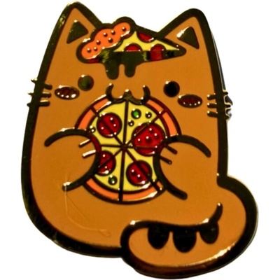 S1moonka kovový pin pizza kočička 45 mm