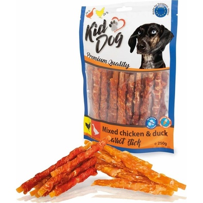 KidDog mix mrkvových tyčinek kuřecí + kachní 12 cm 250 g