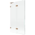 Mexen Lunar L двукрила параванна стена за вана, 100 x 150 см, прозрачна, матирано (897L-100-100-65-00-L)