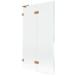 Mexen Lunar L двукрила параванна стена за вана, 100 x 150 см, прозрачна, матирано (897L-100-100-65-00-L)