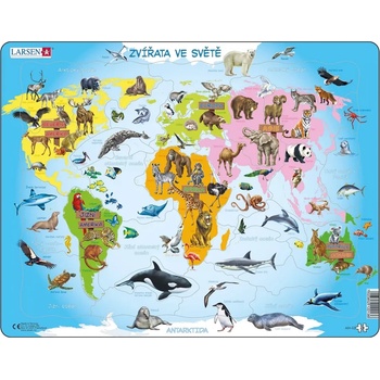 Dino - Puzzle Vzdelávacie puzzle: Animals in the world - 1 - 39 piese